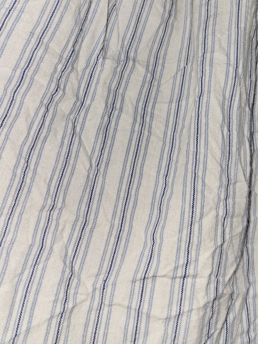Doen Darien Top In Chambray Stripe - Blues & Natural - Pintucks Rickrack Ruffles - Picture 5 of 12